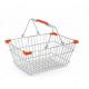 Wire Mesh Shop Hand Shopping Basket Chrome Plating , Stackable Shopping Baskets