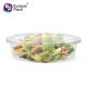 2000ml Heat resistant plastic round transparent disposable PP plastic salad bowl with lid