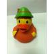 Green Hat Squeeze Custom Rubber Ducks OEM 8cm Height Traveller Style