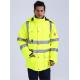 300D Oxford Hi Vis Trench Coat , 100% Polyester Class 3 Rain Jacket