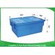 Stardard Blue Large Plastic Storage Containers , Space Saving Plastic Bin