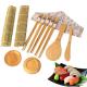 9PCS Disposable Bamboo Sushi Roll Set kit Rice Spreader For Starter
