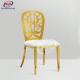 Floral Pattern Backrest Hotel Banquet Wedding Chair ODM Golden Stainless Steel