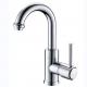 Chromium Single Handle Hot and Cold Basin Faucet with Earthenware Spool