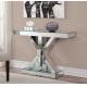 Hot sales sparkly unique console table x shaped mirrored hallway table for living room