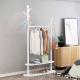 Roydom Office Coat Bamboo Cloth Hanger Stand With Shelves