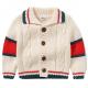 Children's Cable knitted Stripe heavy knitting kids sweater cardigan