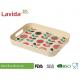 Food grade Home Professional Use Bamboo fibre Tray Plant Fibre Serving Tray with carrying side handles and decal prints