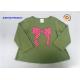 Knot Bow Applique Top Long Sleeve Crew Neck Baby Girl T Shirt