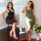 2023 Elegant Casual Women's Seamless Deep V-Neck Midi Shapewear Dress With Removable Pads