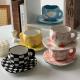 ins ceramic mug handmade irregular 10oz customised coffee cup and saucer afternoon tea ceramic cup retro stoneware mug