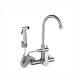 Vic Lizhen Hwa Hot/Cold Mixer Kitchen Faucet with Brushed Finish and Wall Mounted Design