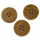 Garment Polyester Imitation Wooden Buttons 38L 4 Holes With Little Rim