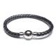 Leather Bracelet, Stainless Steel Clasp, 8 Inches