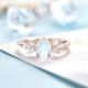 Rose gold Women 925 Sterling Silver Bridal Marquise Jewelry Faceted Oval cut Moonstone Engagement Ring For Women