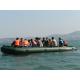 Black Inflatable Sport Boat PVC / Hypalon Handmade Ferry Boat With High Capacity