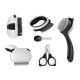 White Dog Grooming Brushes And Combs 7 In 1 Pet Grooming Set Cats Knotted