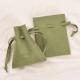 Avocado Green Small Microfiber Velvet Jewelry Bags Custom Jewelry Pouches With Logo