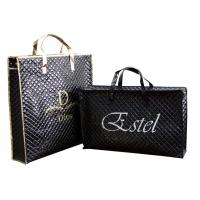 PB07 ESTEL shining black square veins quilted double head zipper reusable carrier bags