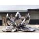 Large Polished Stainless Steel Outdoor Metal Lotus Flower Sculpture