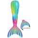 Durable Ultra - Shiny Mermaid Tail For Swimming With Monofin Swimsuit For Kids
