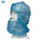 Class I Medical Disposable Nonwoven Hood For Protective Food Processing In White Blue