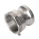 Equal WZ SS 304 316 A Type Silver Camlock Coupling Adaptor for NPT BSP Quick Connect