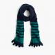 Multi Material Knitted Neck Scarf Striped Soft With Pom Pom Custom Color