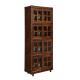 Four Layers Tall Slim Bookshelf , Dark Brown Office Furniture Bookcase With Doors