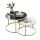 Flat Polished Edges Circle Marble Coffee Table