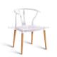 White Plastic Dining Chairs With Wooden Legs OEM ODM Acceptable