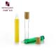 GB1-10ml Empty Coating Green Color Roller Bottle With Bamboo Cap 10ML Glass Bottle With Roll On Applicator