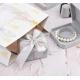 Gray White Velvet Cardboard Gift Packaging Box Display For Jewelry Ring Necklace