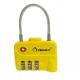 Cable zinc alloy TSA travel lock& Fashion Design yellow Tsa Luggage Lock& 80g Tsa Bag Number Lock