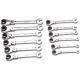 TPR Forged Steel Wrench Combination 19mm Flex Head Ratcheting Set Anti Friction
