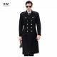 Property Security Work Uniform 100% Cotton Aviation Captain Black Woolen Coat for Men