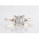 14K Rose Gold Asscher Cut Diamond Engagement Ring 1.29ct Classic Style