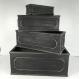 Hot selling light weight waterproof rectangular black concrete planters for home and villa decorations