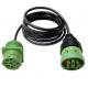 Green J1939 9 Pin Deutsch Connector Type 2 7ft Shielded Male Female Cable Connectors