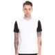 Men blank quick dry tshirts with contrast black sleeves cotton t-shirt