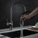 3 Functions Sprayhead Pull Down Kitchen Faucet In Matte Black Brushed Nickel
