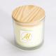 Wooden Lid Cotton Wicks Glass Jar Scented Candle 420g 10*10cm