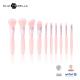 Ergonomic 10pcs Mini Travel Makeup Brush Set Plastic Handle