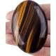 Unisex Oval Tiger'S Eye Palm Stone Irregular Worry Stone For DIY Handicraft