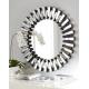 Round Modern 3D Wall Mirror For Living Room Silver / Gold Trimming