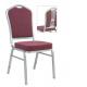 stackable silver tube and purple fabric church chair with handle