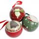 Christmas Tree Baubles Ornaments Tinplate Candy Tin Box Xmas Tree Ball Pendant Kids Holiday Surprise Gift