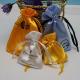 8 * 10cm Shoe Blue / Yellow Clutch Bag , Wedding Jewelry Satin Cosmetic Bag