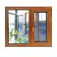 Double Swing Interior Casement Window Door Wood Look UPVC