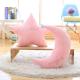 Moon Star Shape Plush Craft Pillow Pink  / Blue Color Smooth Feeling 45 - 65cm